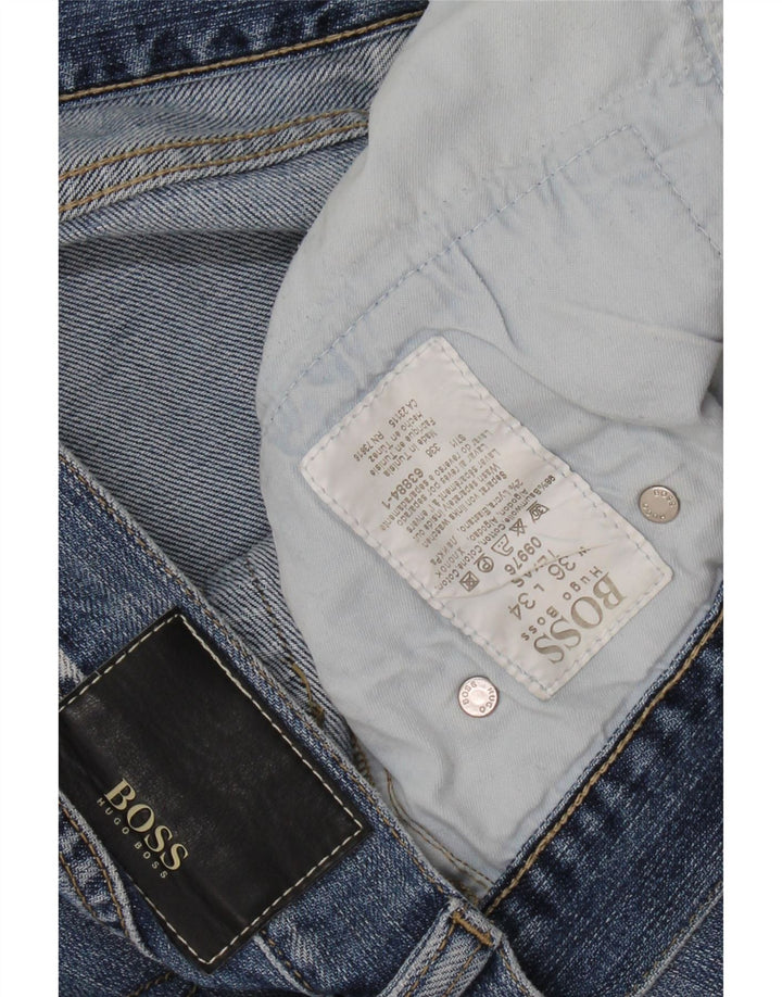 HUGO BOSS Ανδρικό Texas Straight Jeans W36 L34 Μπλε βαμβακερό