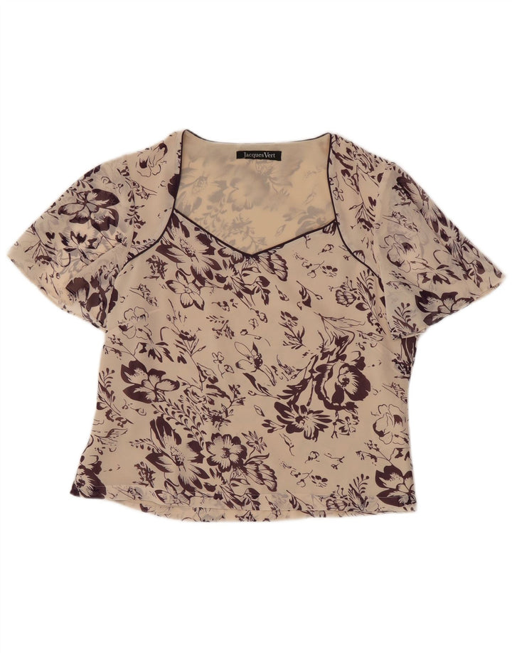 Jacques Vert γυναικεία μπλούζα Crop Top 10 Small Off White Floral Πολυεστέρας