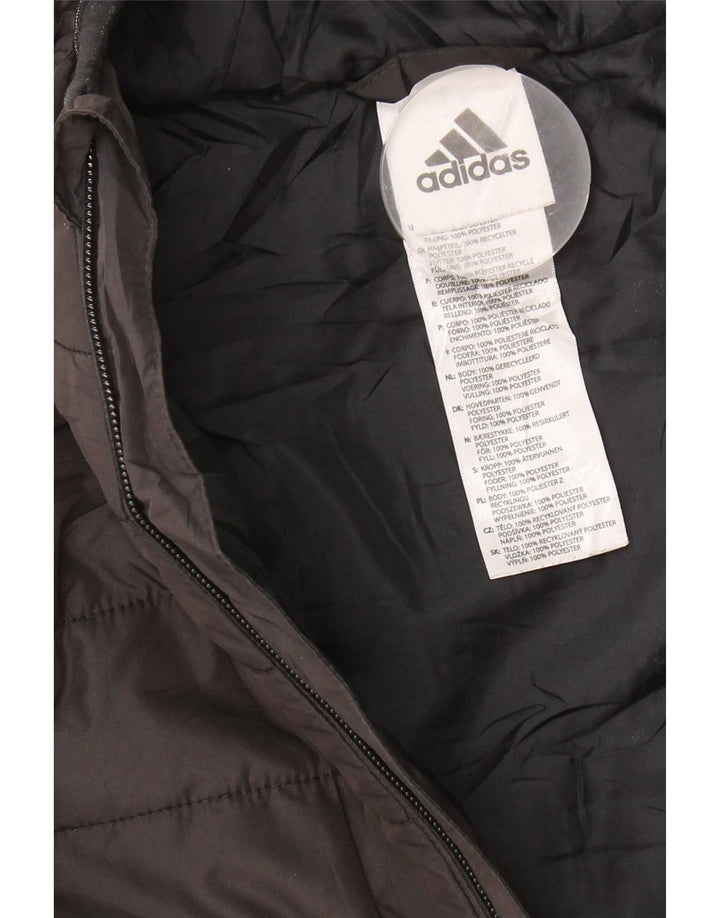 Μπουφάν Adidas Boys με κουκούλα με επένδυση 10-11 ετών Μεσαίο μαύρο πολυεστέρα