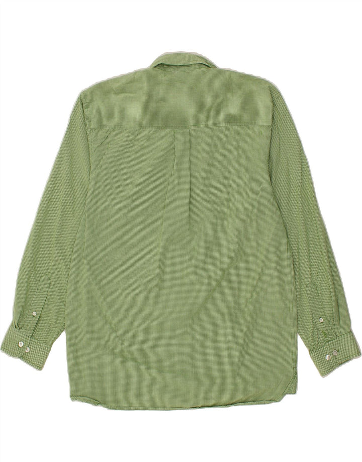 IZOD Mens Shirt Medium Green Gingham Cotton Vintage Izod and Second-Hand Izod from Messina Hembry 