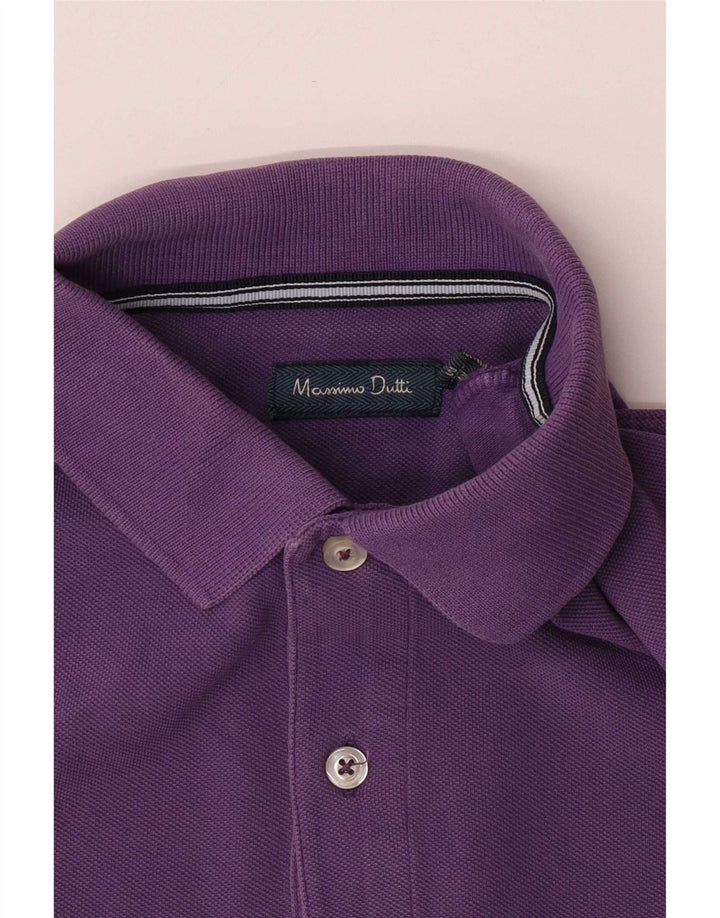 Ανδρικό μπλουζάκι πόλο Massimo Dutti, μεσαίο μωβ