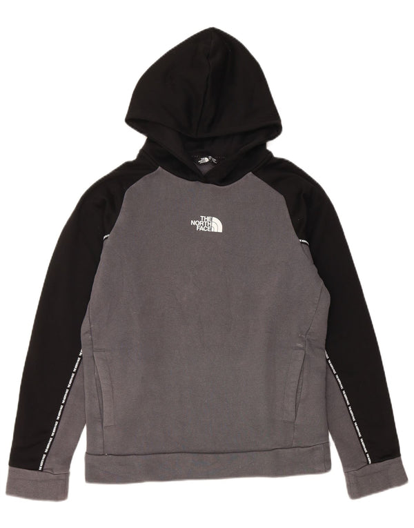 THE NORTH FACE Boys Hoodie Jumper 11-12 Years Large Grey Colourblock