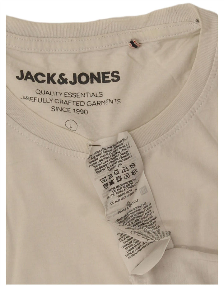 Jack & Jones Ανδρικό γραφικό μπλουζάκι Μπλουζάκι μεγάλο λευκό βαμβακερό