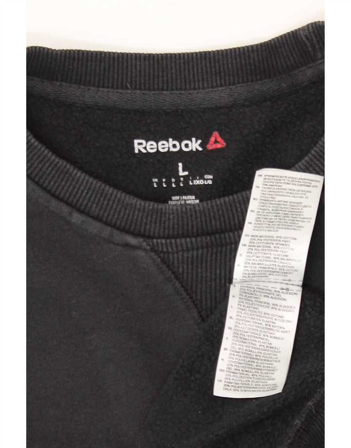 Ανδρικό φούτερ Reebok Jumper, μαύρο βαμβακερό