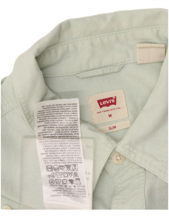 Ανδρικό πουκάμισο Levi's Slim Fit Μεσαίο πράσινο βαμβακερό