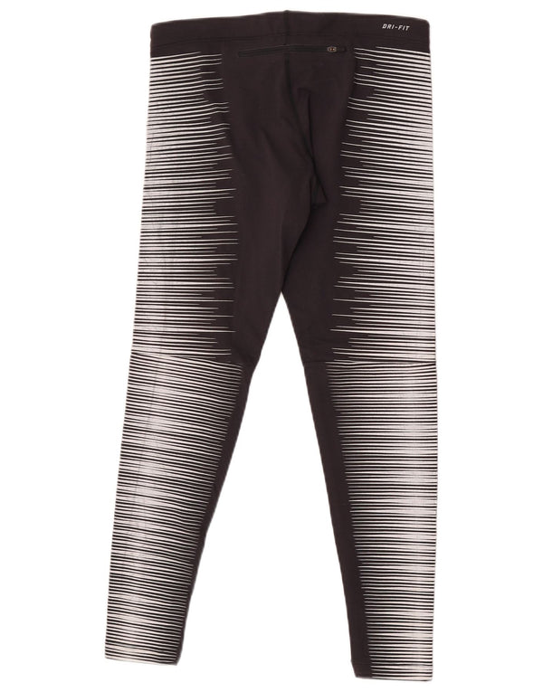 Nike γυναικείο κολάν Dri Fit UK 12 μεσαίο μαύρο ριγέ νάιλον