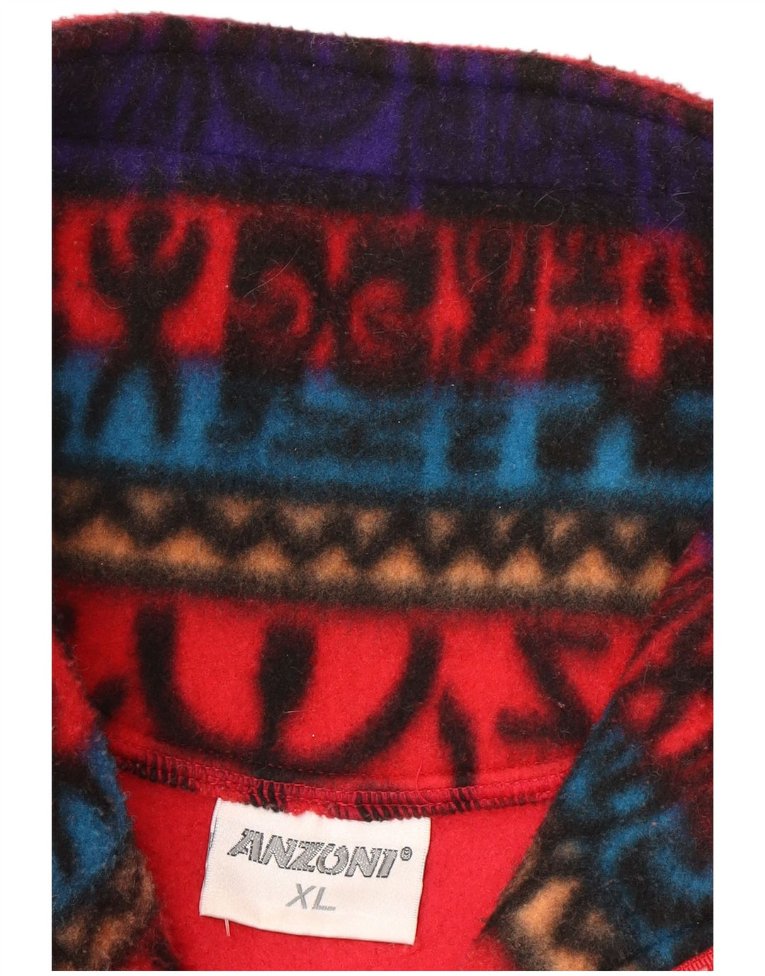 Anzoni Ανδρικό φερμουάρ Fleece Jumper XL Κόκκινο γεωμετρικό πολυεστέρας