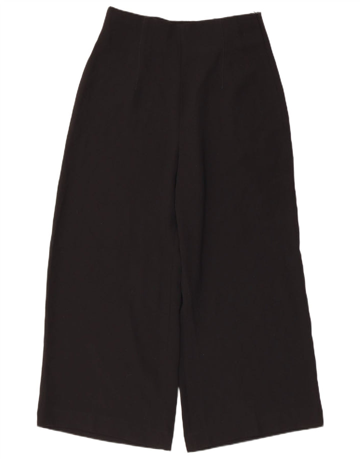 Zara Γυναικείο παντελόνι με φαρδύ κοντό πόδι Medium W30 L24 Μαύρο Πολυεστέρας