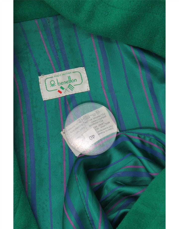 Μπουφάν Benetton Γυναικείο Μπλέιζερ με 2 Κουμπιά IT 40 Μικρό Πράσινο Μαλλί