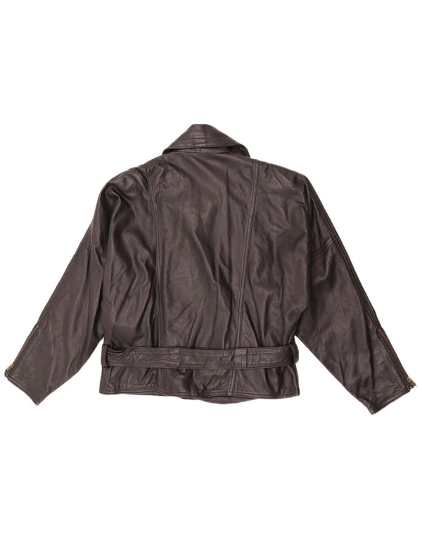 Vintage Γυναικείο Biker Δερμάτινο Μπουφάν EU 38 Medium μαύρο δέρμα