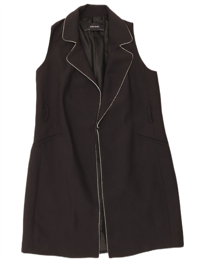 Zara Γυναικείο Αμάνικο Πανωφόρι UK 10 Small Black Polyester