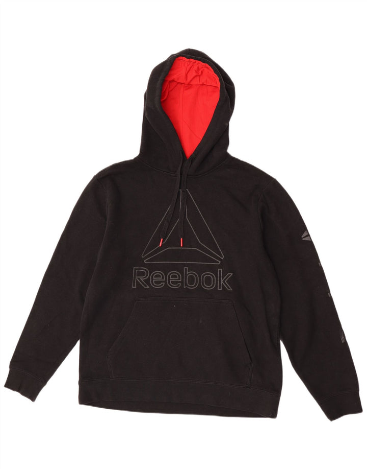 Ανδρικό Reebok Graphic Hoodie Jumper Μεσαίο μαύρο βαμβακερό