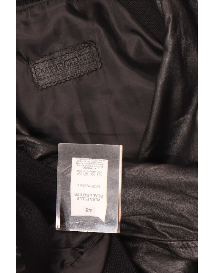 Vintage Ανδρικό Bomber Δερμάτινο Μπουφάν IT 48 Medium Black Leather