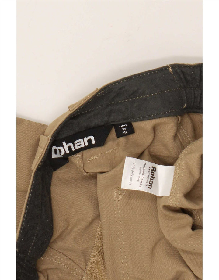 Ανδρικό ίσιο παντελόνι Chino Rohan W34 L29 Khaki Polyamide