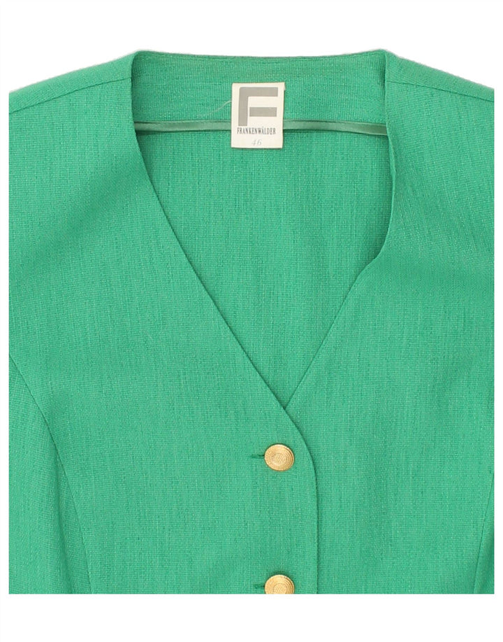 FRANKEN WALDER Womens 4 Button Short Sleeve Blazer Jacket EU 46 XL Green Vintage Franken Walder and Second-Hand Franken Walder from Messina Hembry 