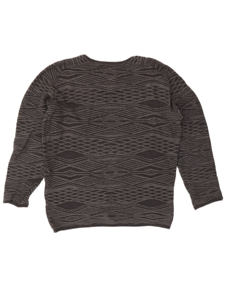 Jack & Jones Ανδρικό πουλόβερ με λαιμόκοψη μικρό γκρι Argyle/Διαμαντένιο βαμβάκι