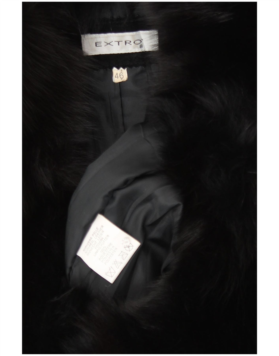 Vintage Γυναικείο Σουέντ Πανωφόρι IT 46 Μεγάλο Δερμάτινο Μαύρο