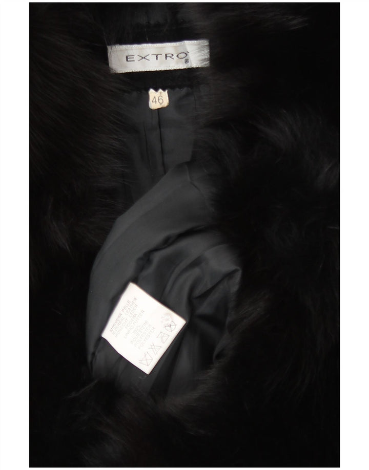 Vintage Γυναικείο Σουέντ Πανωφόρι IT 46 Μεγάλο Δερμάτινο Μαύρο