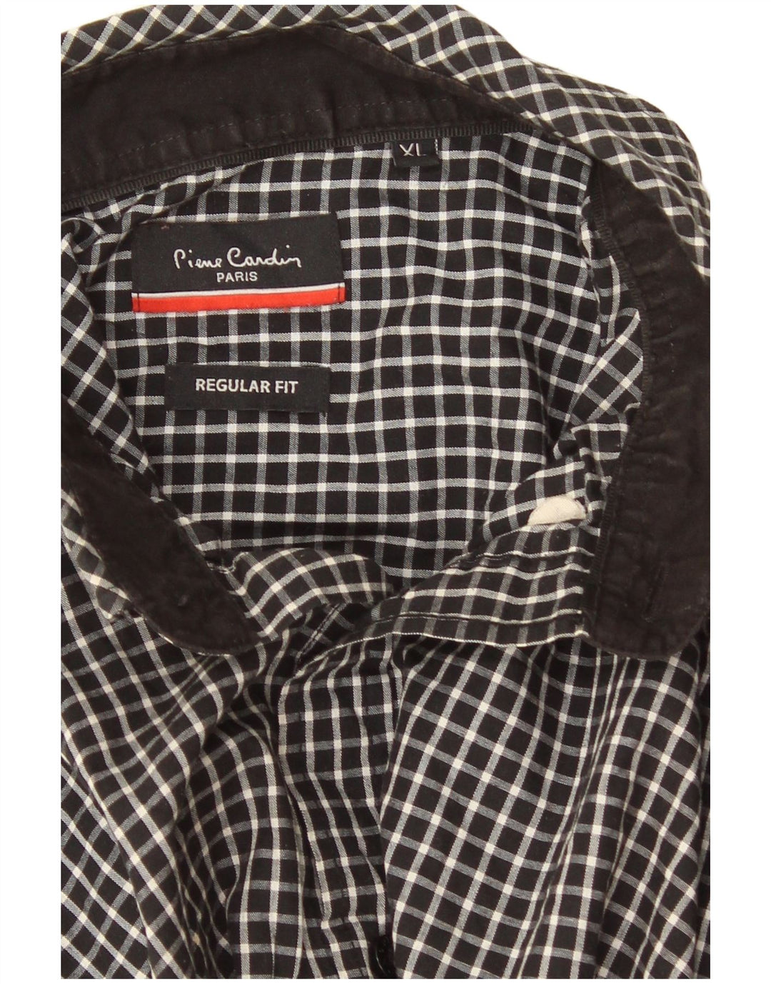 Pierre Cardin Ανδρικό Πουκάμισο Regular Fit XL Μαύρο Check Polyester
