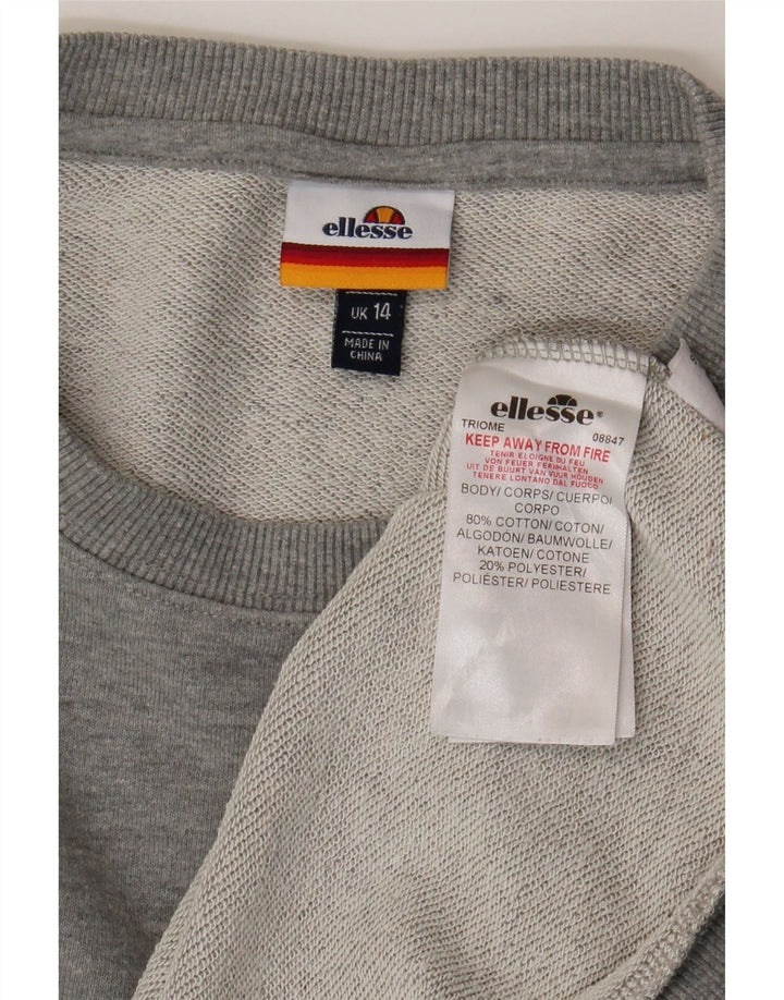 Ellesse Γυναικείο Γραφικό Φούτερ Jumper UK 14 Μεγάλο Γκρι Βαμβακερό