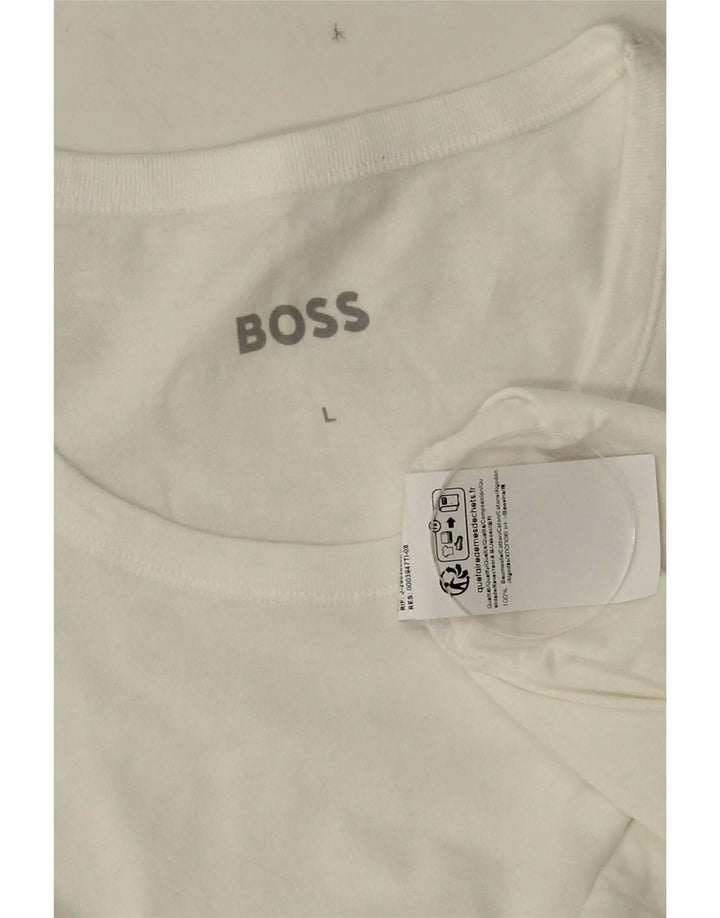 Ανδρικό T-Shirt Hugo Boss Top μεγάλο λευκό βαμβακερό