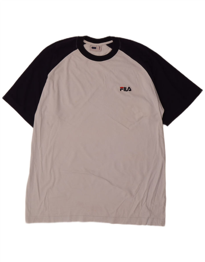Ανδρικό T-Shirt Fila Top Large Grey Colourblock Βαμβακερό