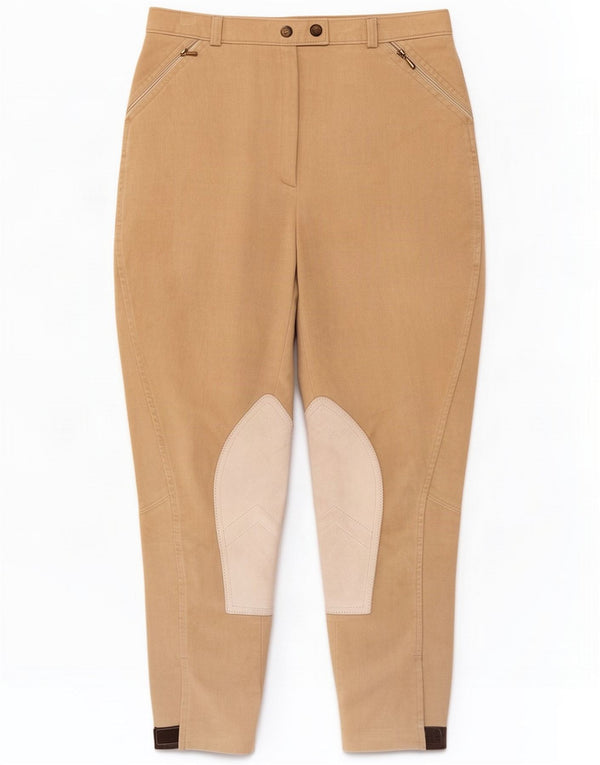 Vintage γυναικείο κωνικό παντελόνι ιππασίας W28 L26 Beige Colourblock