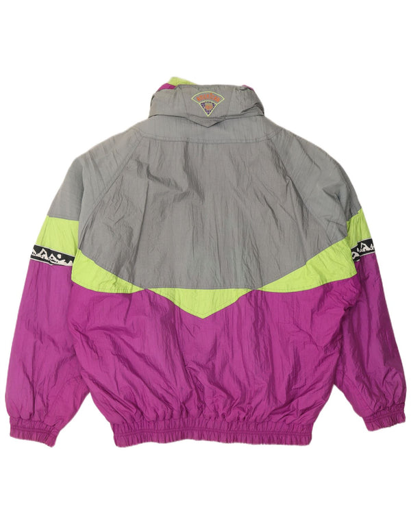 Ανδρικό Vintage Loose Fit Windbreaker Jacket UK 40 Large Purple Colourblock