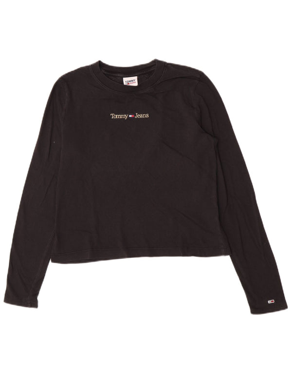 Tommy Hilfiger Γυναικείο Crop Graphic Top Μακρυμάνικο UK 12 Medium Black