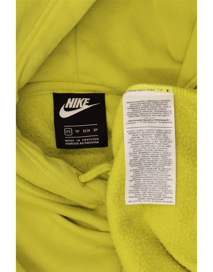 NIKE Γυναικείο Hoodie Jumper UK 6 XS κίτρινο βαμβακερό