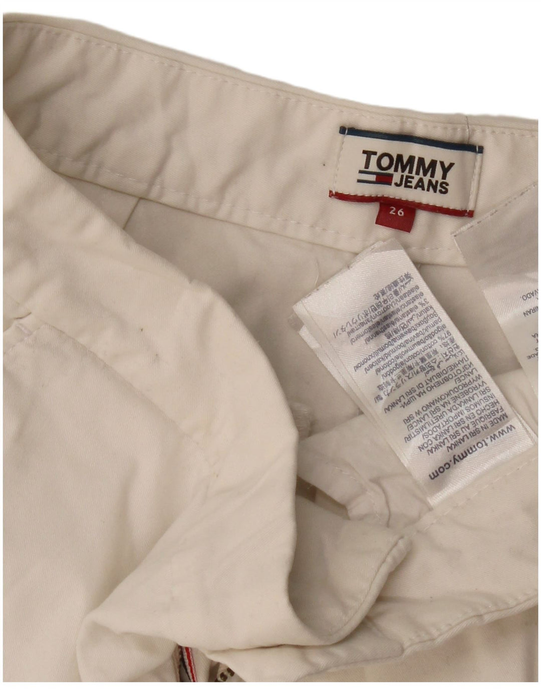 TOMMY HILFIGER Γυναικείο σορτς Chino W26 Μικρό σε λευκό βαμβακερό