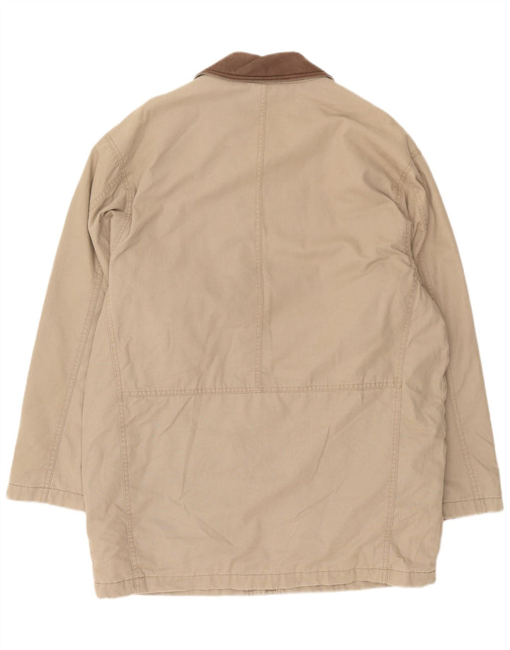 Marks & Spencer Mens Utility Jacket UK 38 Medium Beige Cotton