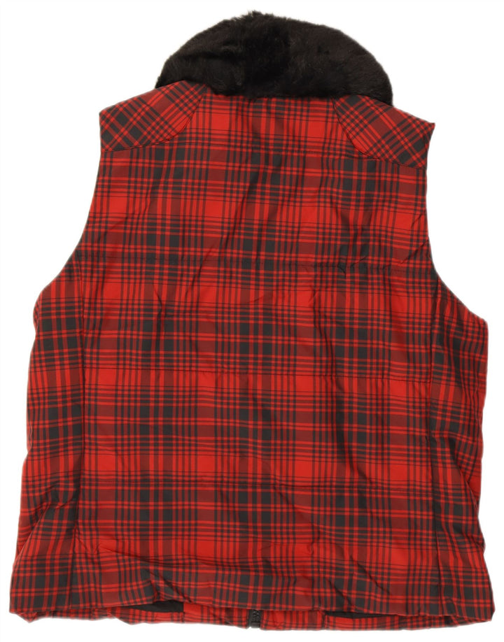 RALPH LAUREN Γυναικείο Gilet UK 18 XL Red Check Polyester