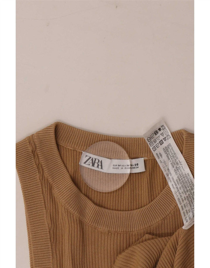 Zara Γυναικείο Γιλέκο Τοπ UK 12 Μεσαίου καφέ Πολυεστέρας