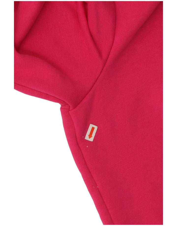 Γυναικείο πουλόβερ με κουκούλα με φερμουάρ ADIDAS UK 16/18 μεγάλο ροζ βαμβακερό