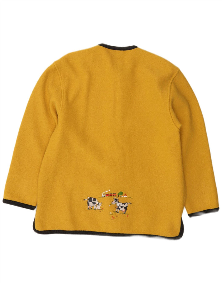 Γυναικείο πουλόβερ ζακέτα GEIGER EU 42 Μεγάλο κίτρινο νέο μαλλί