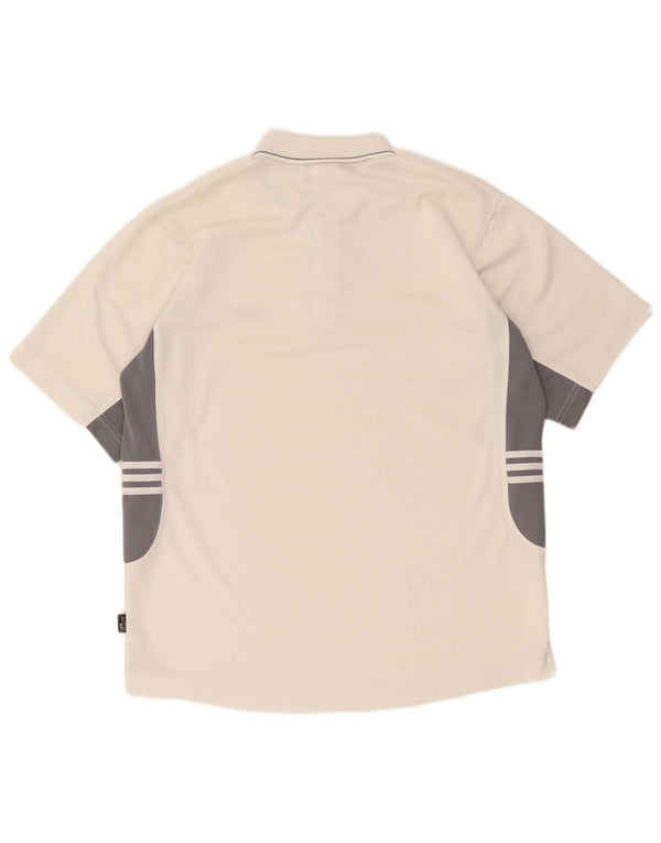 Ανδρικό πουκάμισο Adidas Climalite Polo UK 40/42 Medium White Colourblock
