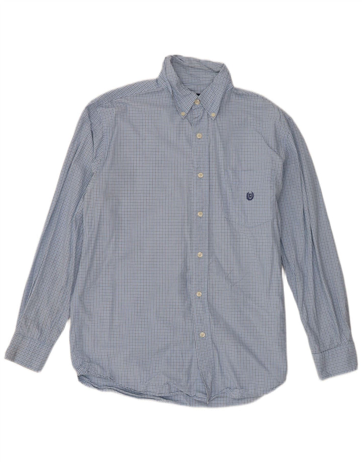 Ανδρικό πουκάμισο Chaps, μεσαίο μπλε βαμβακερό Gingham