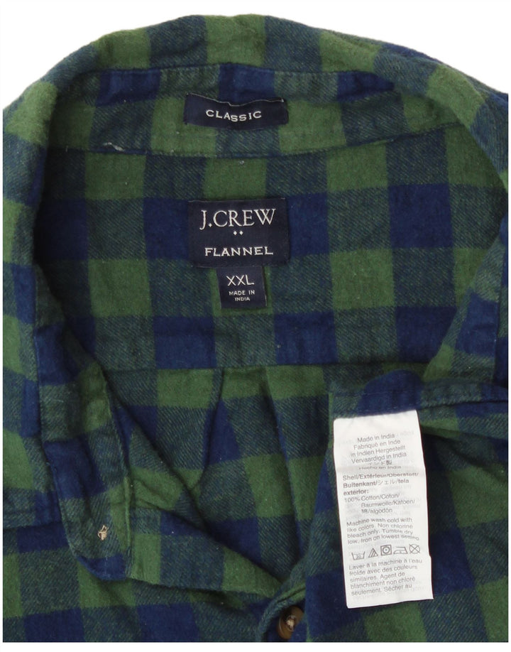 J. Crew Ανδρικό πουκάμισο Classic Fit Flannel 2XL Πράσινο βαμβακερό Gingham