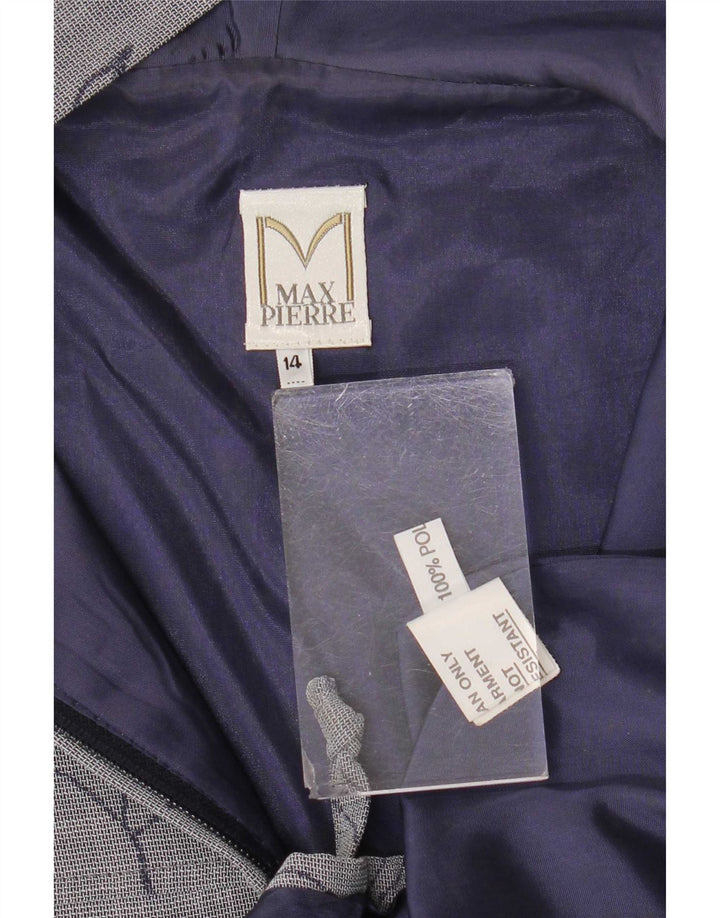 Max Pierre Γυναικεία κουκούλα Gilet UK 14 Large Grey Floral Polyester