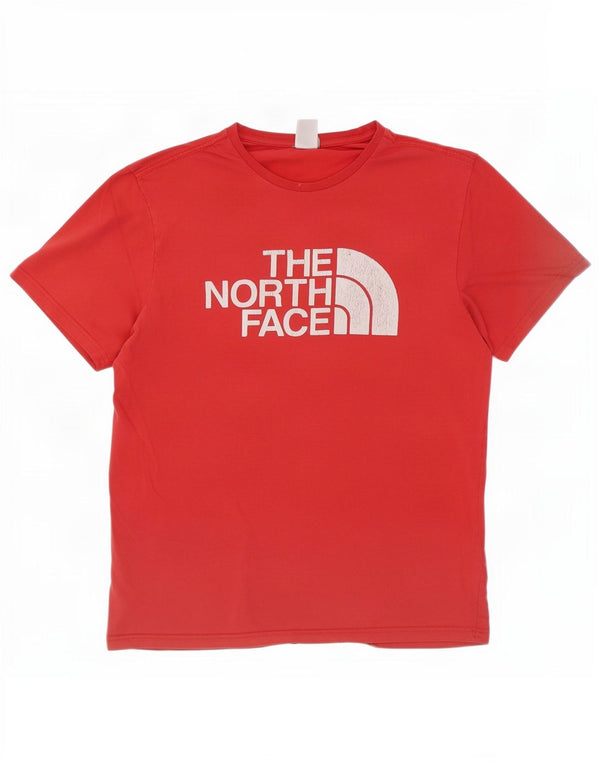 Ανδρικό γραφικό T-Shirt North Face Top μεσαίο κόκκινο βαμβακερό