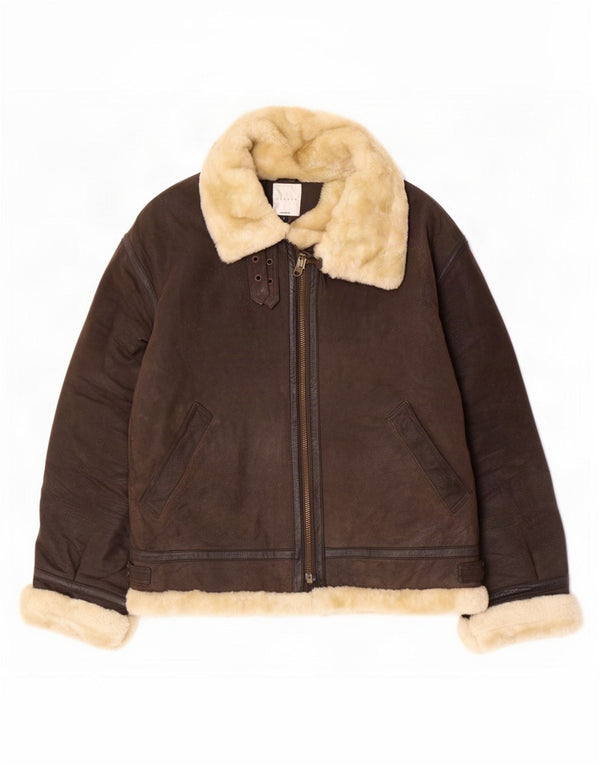 Γυναικείο Shearling Jacket Conbipel UK 16 Large Brown Δερμάτινο