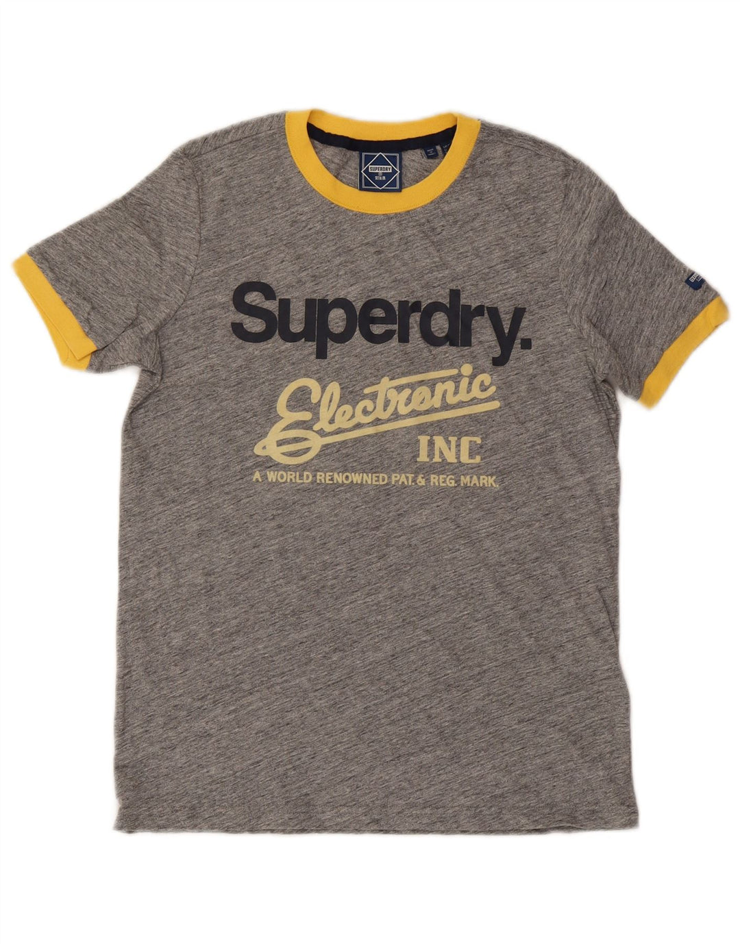Γυναικείο γραφικό μπλουζάκι SUPERDRY Top UK 8 Βαμβακερά με γκρι φλιτζάνια