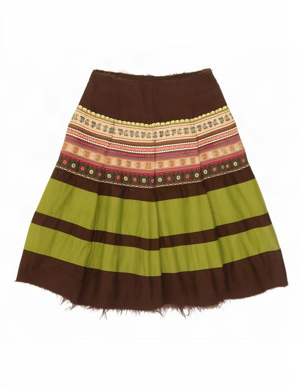 Benetton Womens A-Line Skirt IT 42 Medium W30 Multicoloured Colourblock
