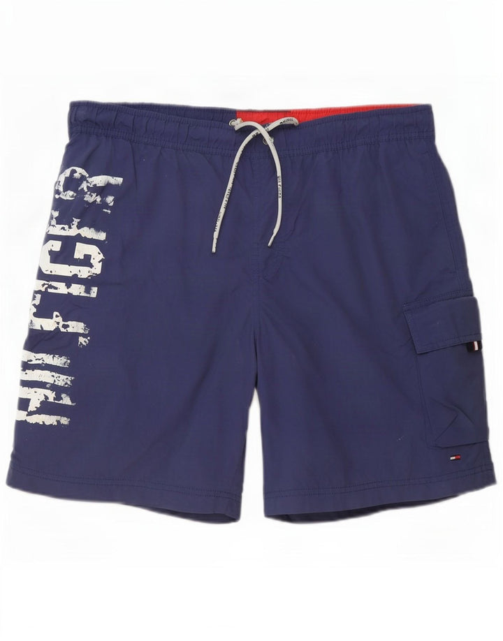 Ανδρικό σορτς κολύμβησης Tommy Hilfiger Graphic Cargo μεσαίο μπλε ναυτικό