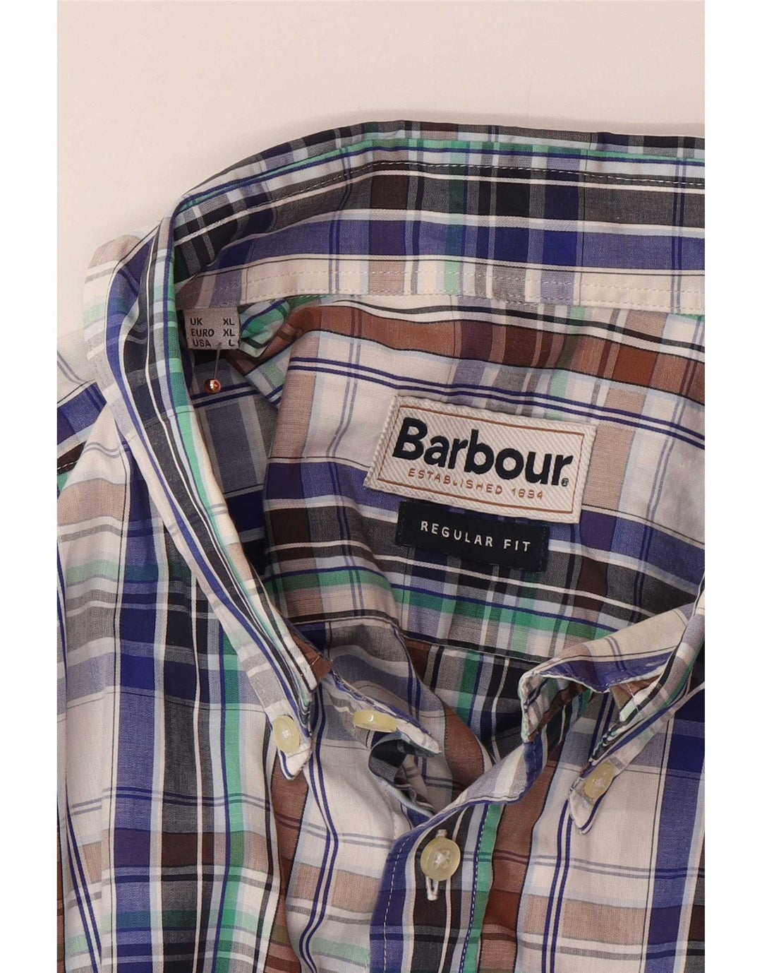 Barbour Ανδρικό κοντομάνικο πουκάμισο κανονικής εφαρμογής XL πολύχρωμο καρό