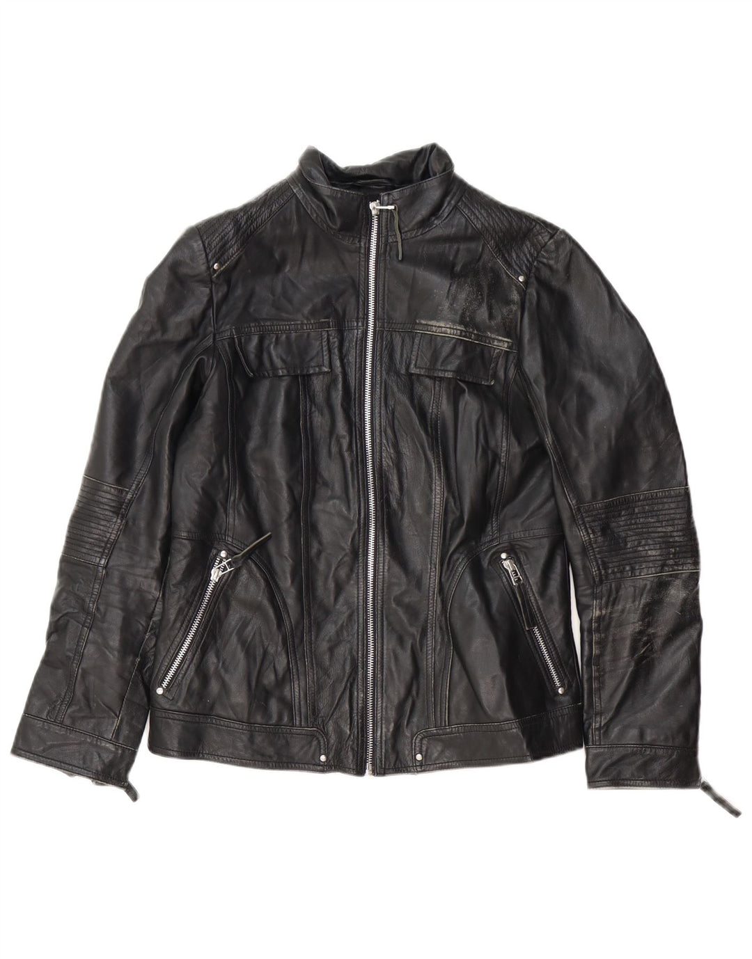 Isaco & Kawa Γυναικείο Biker Δερμάτινο Μπουφάν IT 44 Medium Black Leather