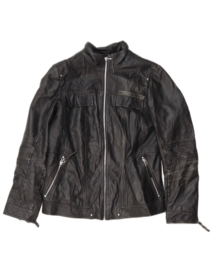 Isaco & Kawa Γυναικείο Biker Δερμάτινο Μπουφάν IT 44 Medium Black Leather