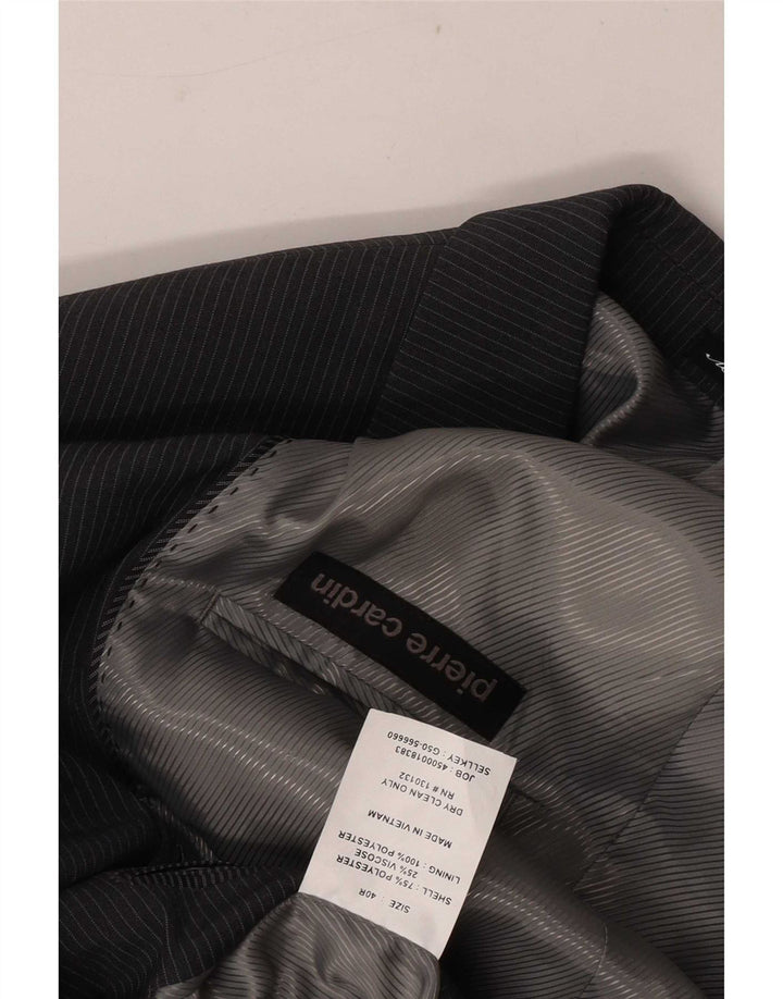 Pierre Cardin Ανδρικό σακάκι 2 κουμπιών UK 40 Large Grey Pinstripe