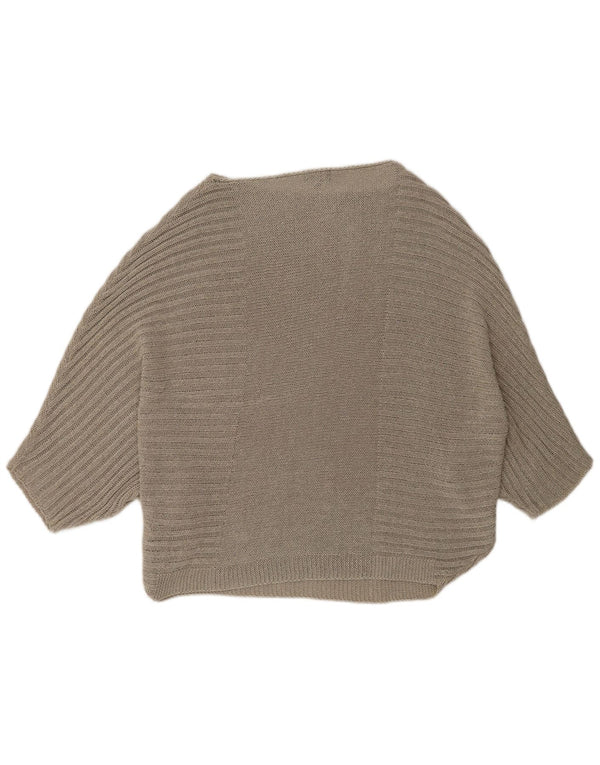 Phase Eight Γυναικεία 3/4 μανίκια Poncho Jumper UK 10 Small Beige Acrylic